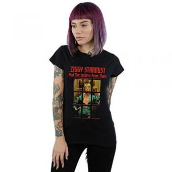 David Bowie Womens/Ladies Ziggy Stardust Spider Cotton T-Shirt M noir
