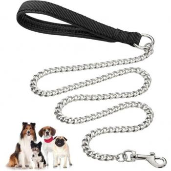 Long‑Lasting Metal Leash for Large Dogs – 120 cm, 4 mm