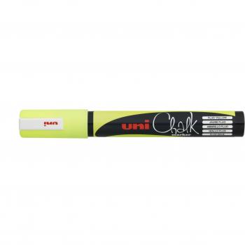 Uni-ball PWE-5 M marcador de tiza medio punta redonda fluorescente amarillo (Pack de 12)
