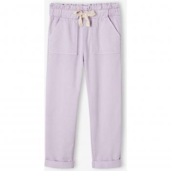 Pantalon style paperbag pour fille en lavande