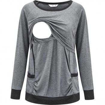 Stillshirt für schwangere Frauen mit Rundhalsausschnitt