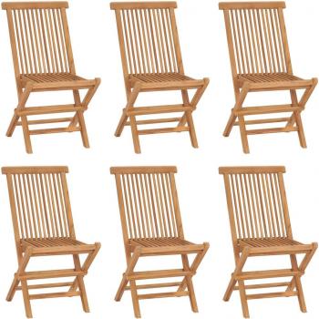 Conjunto de Cadeiras de Jardim Dobráveis em Teca