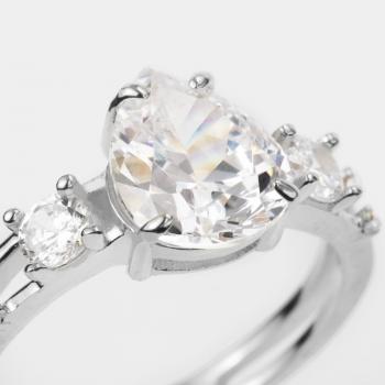 Jacques Lemans Damenring 925 Silber mit Topasen