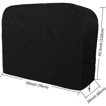 Housse de protection pour barbecue, Oxford 420D, 76x66x110cm, noire, anti-poussière