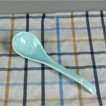 Cuillère à soupe en céramique motif pivoine