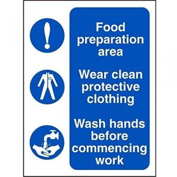 Catering Sign Food Preparation Vinyl 20 x 15 cm