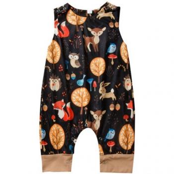 Kids Cartoon Animal Printing Jumpsuits 3-24M