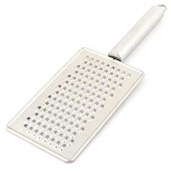 DealMux Küchenmetall: Grobe Gurken/Karottenreibe mit Käse‑Silber-Ton
