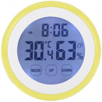 Plastic LCD Wall Clock with Humidity and Temperature Display