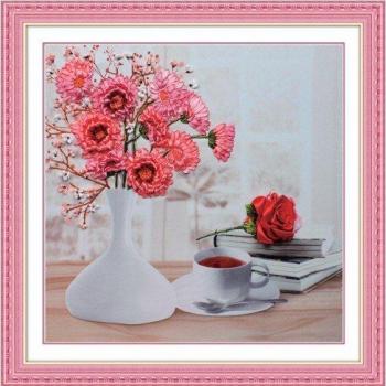 Conjunto Bordado Manual Cinta 3D Floral