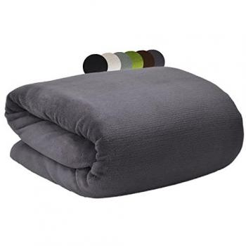 Couvre‑Lit Aurelia 150×200 cm, Couverture Polaire Anthracite – Beautissu