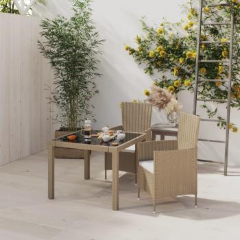 Ensemble de mobilier de jardin 3 pcs avec coussins