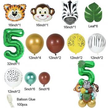 Ballons en forme d'animaux, 35 pièces, anniversaire enfants 1-3 ans