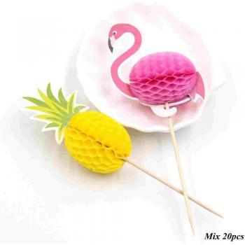 20PCS Flamingo Cake Decoration Picks