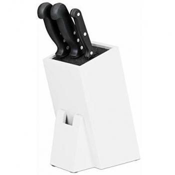 Soporte Relaxdays de cuchillos de cocina en bambú blanco