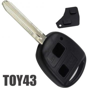 Toyota Remote Key Case 2 Button Black with Blade Toy43