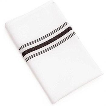 Stylish Black Striped Paper Napkins for Bistro Tables (Pack of 10)
