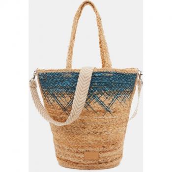 Tote de Rafia Summer Song con Degradado Azul Cielo