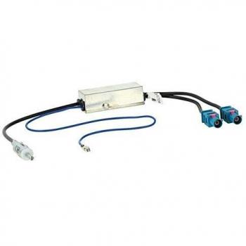 Adaptateur Antenne Fakra 2xDIN Amplié – Prise en charge Audi, Seat, Skoda et VW (Alim. fantôme)