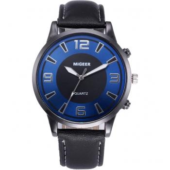 GEMIXI Elegante Leder Quarz Armbanduhr