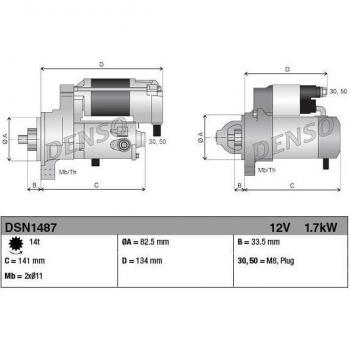 DENSO DSN1487 Startmotor 12V