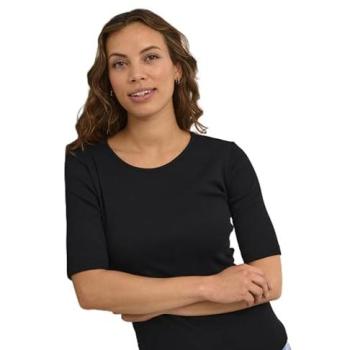 Kaffe Carna 2XL Black Half‑Sleeve Top for Females
