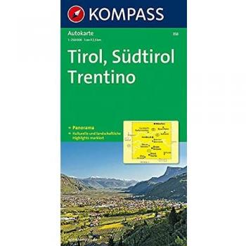 Tirol / Südtirol / Trentino 1 : 250 000. Autokarte mit Panorama.