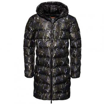 Parka superlongue Echo Quilt de Superdry en vert camouflage, homme, XL