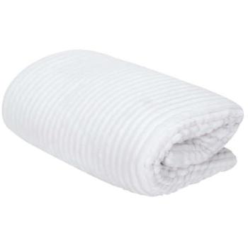 Tenture cocooning en flanelle 180x220 cm, couleur blanche et sherpa