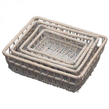 Set of 4 Provence Wicker Storage Baskets