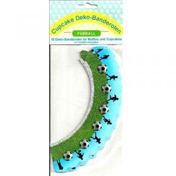 Fußball‑Cupcake‑Bänder – 12‑er Set