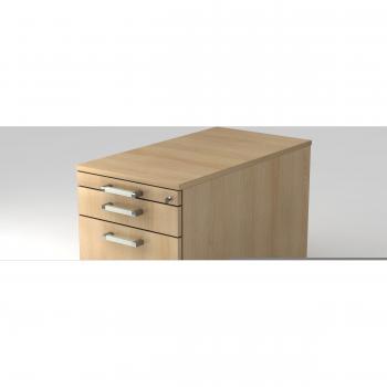 Caisson d'Archives Mobile Hammerbacher – 80 cm, Chêne, Poignées Chromées‑P