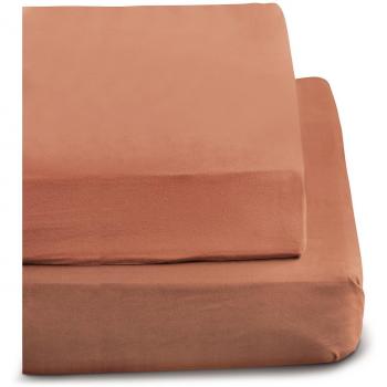 Spannbetttuch IRISETTE Gr. 2 Orange (Papaya) 150 x 200 cm, 100 % Baumwolle