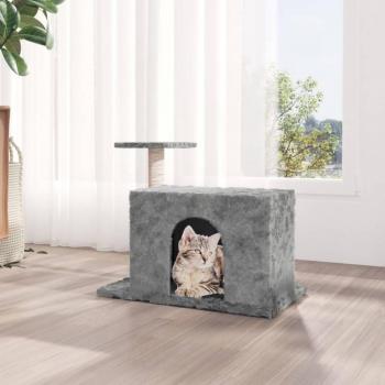 Albero per gatti grigio chiaro con tiragraffi