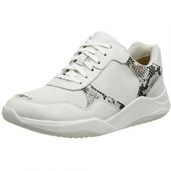 Sneaker Clarks Donna Sift Lace in Pelle Grigia con Design Serpente