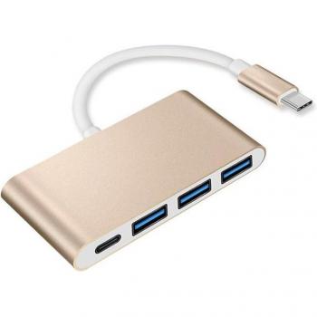 Adaptador USB-C de 4 Puertos con Power Delivery, USB 3.0 y USB 2.0, Concentrador de Datos de 5Gbps para Portátil y Macbook