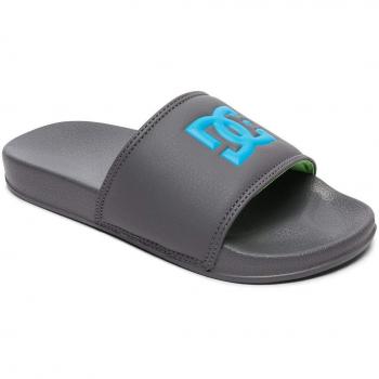 DC Shoes – DC Slide Sandales – Garçon 8‑16 ans – EU 35 – Gris