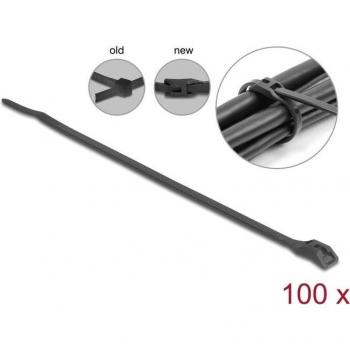 Fascette con Testa Piatta 370×7,6 mm – 100 Unità Nera