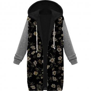 Manteau à capuche imprimé pour femme