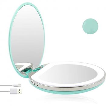 Tragbarer 3x Spiegel für Gesichtspflege, Mini-LED
