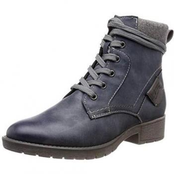 Softline Damen Schuhe Combat Boots, Blau (Jeans), Artikelnummer 25262-21, Größe 38 EU