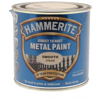 Hammerite Direct to Rust Smooth Finish Metal Paint Cream 250ml HMMSFCR250