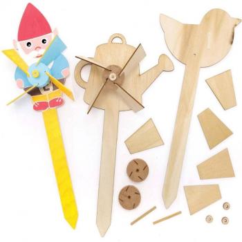 In the Garden Wooden Windmill Kits (Pack of 4) Wood Craft Kits
