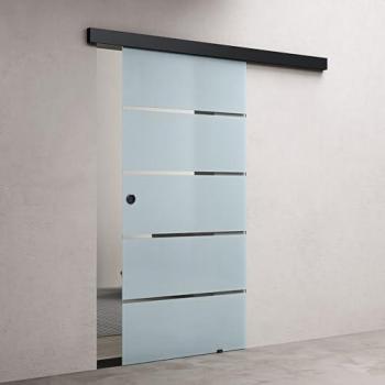 Doporro Verre Coulissant 102,5 × 205 cm Poignée Ronde, Distance Mur 25 mm, Amortisseur Amalfi 11-1025