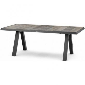 Siena Garden Alu-Tisch – 200 × 100 cm, matt anthrazit, Keramik‑Optik