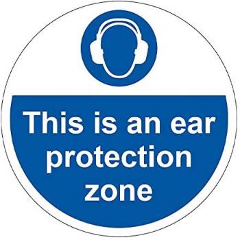 Ear Protection Zone Floor Graphic with High Strength Adhesive