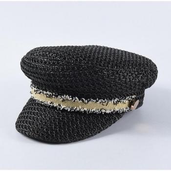 Spring Summer Octagonal Straw Cap
