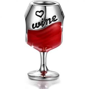 Breloque pour bracelet Pandöra verre à vin