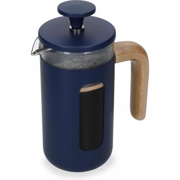 3-Cup Navy Cafetière with Wooden Handle