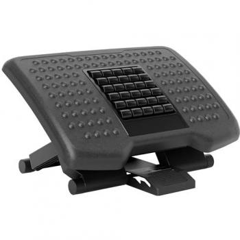 Reposapiés ergonómico HOMCOM con ajuste de altura y ángulo, superficie de masaje, color negro